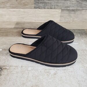 Rsvp Isela Womens Mule Slippers Sz 5 M Black Comfort Quilted Closed-Toe Slip-On